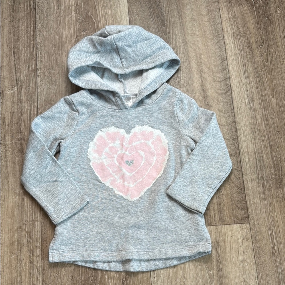 Carter's Gray and Pink Heart Sweatshirt Hoodie